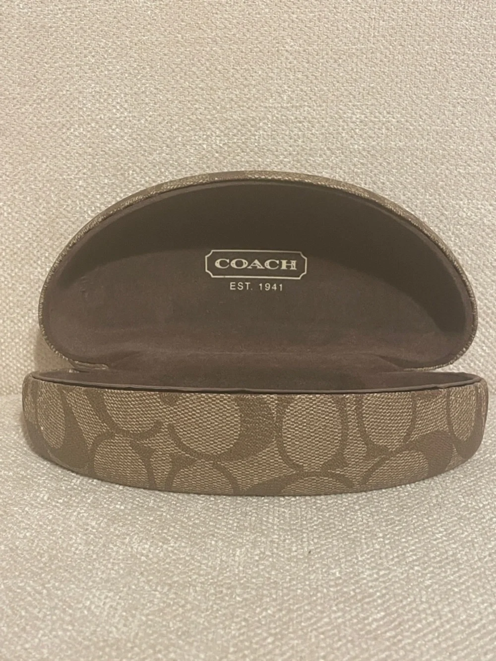 Coach Signature Brown Patterned Sunglasses Case only - Picture 2 of 4